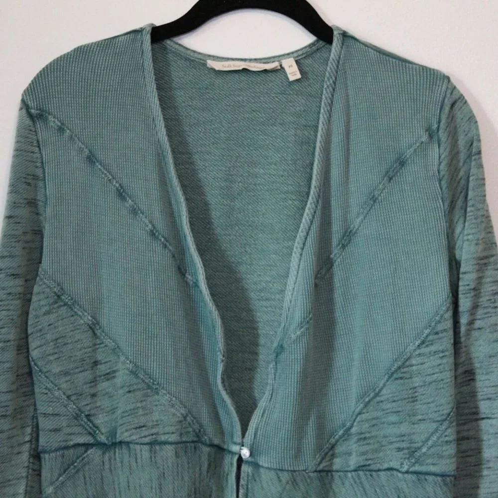 Soft Surroundings Thermal Duster Long Cardigan Green Size PS Petite S H12771 - Picture 4 of 16